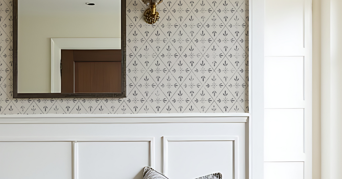 Louisa | Timeless Lino Effect Diamond Grid Wallpaper by Claret & Key